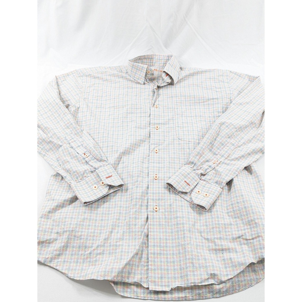 Alan Flusser Long Sleeve Bright Rainbow Plaid Size Medium - Picture 3 of 8